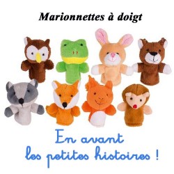 Marionnettes à doigt : Set de 8 Animaux de la Forêt - GOKI