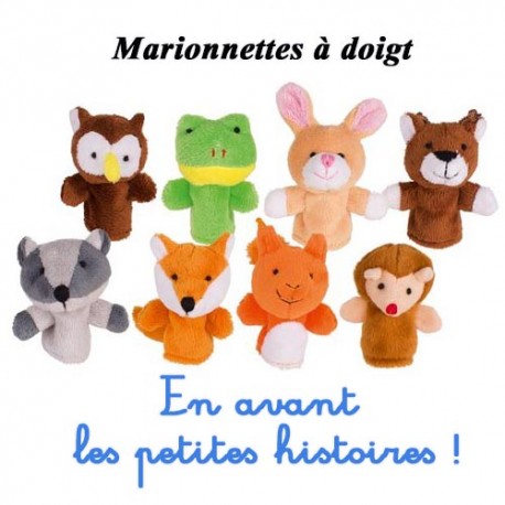 Marionnettes à doigt : Set de 8 Animaux de la Forêt - GOKI