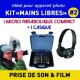 KIT "MAINS LIBRES" Nr 2 - Valise micro parabolique + casque (Prise de son et film)