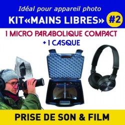 KIT "MAINS LIBRES" Nr 2 - Valise micro parabolique + casque (Prise de son et film)