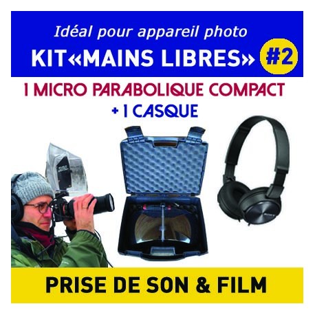 KIT "MAINS LIBRES" Nr 2 - Valise micro parabolique + casque (Prise de son et film)