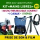 KIT "MAINS LIBRES" Nr 3 - Valise micro parabolique + casque + trépied (Prise de son et Film)