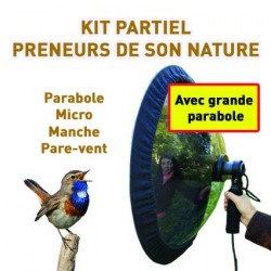 Kit partiel pour preneur de son nature : micro grande parabole + pare-vent