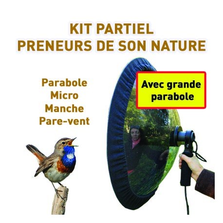 Kit partiel pour preneur de son nature : micro grande parabole + pare-vent