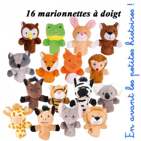 Marionnettes à doigt : Set de 8 Animaux de la Forêt - GOKI